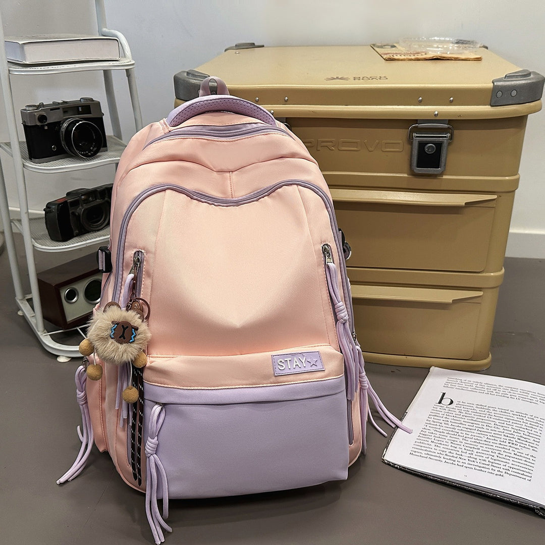 Backpack with Cute Animal Pendant and Practical Compartments Kalsten