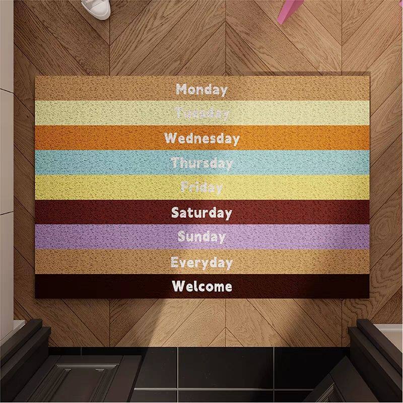 Colorful Days of the Week Doormat Kalsten