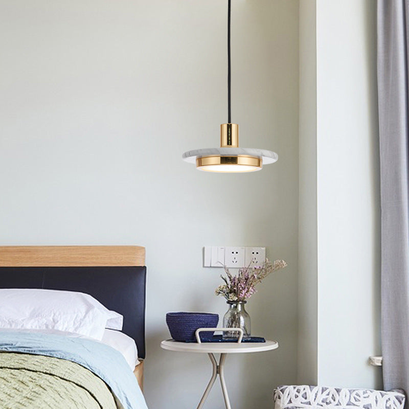 Elegant Marble and Brass Pendant Light