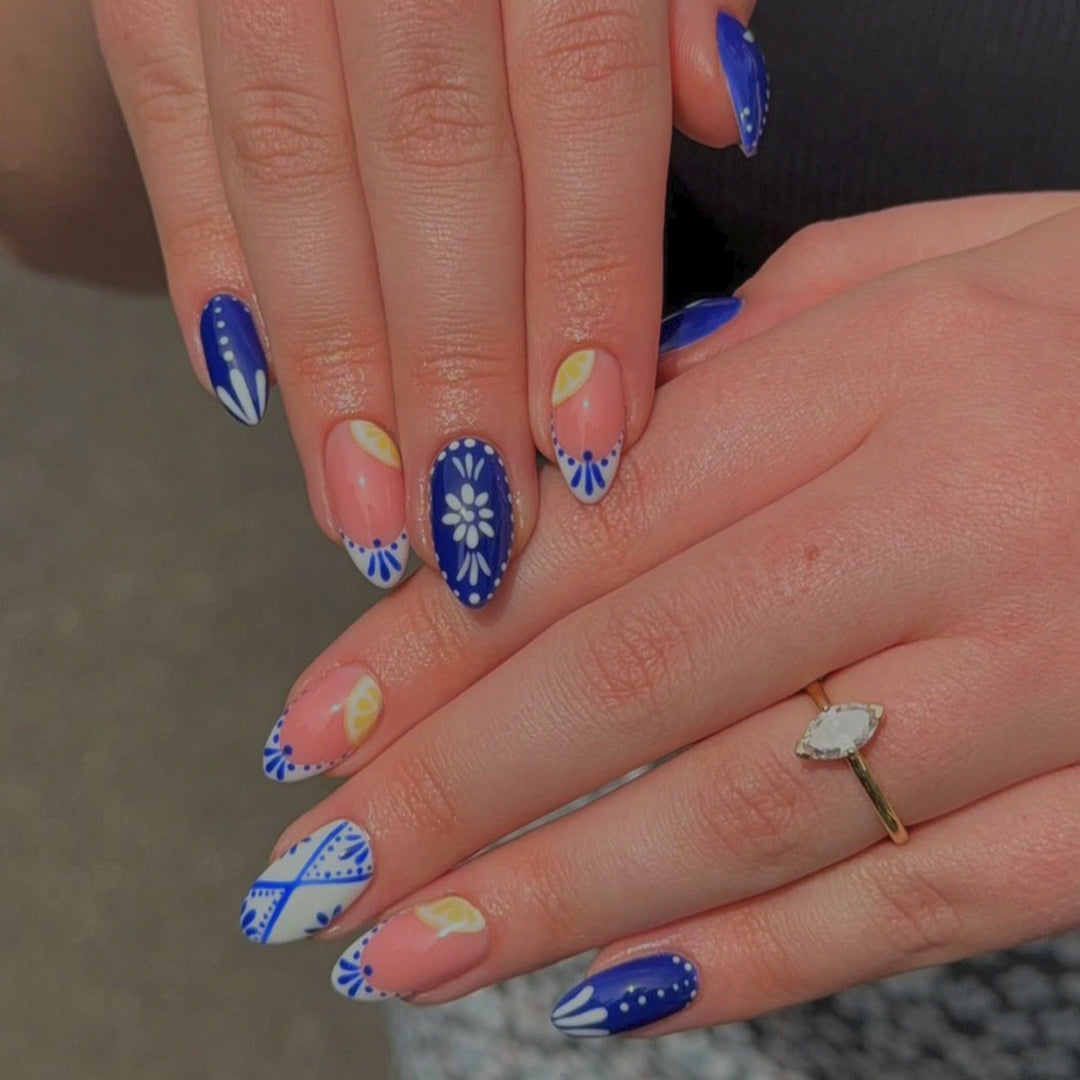 Creative artificial nails with fresh citrus design Kalsten
