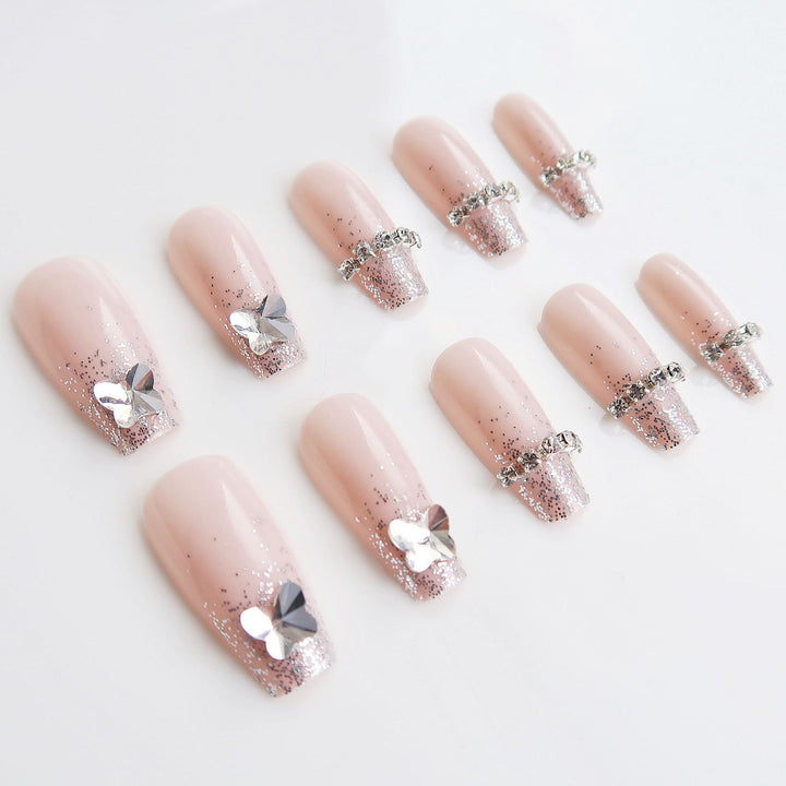 Glamorous Rhinestone Embellished Press-On Nail Set Kalsten