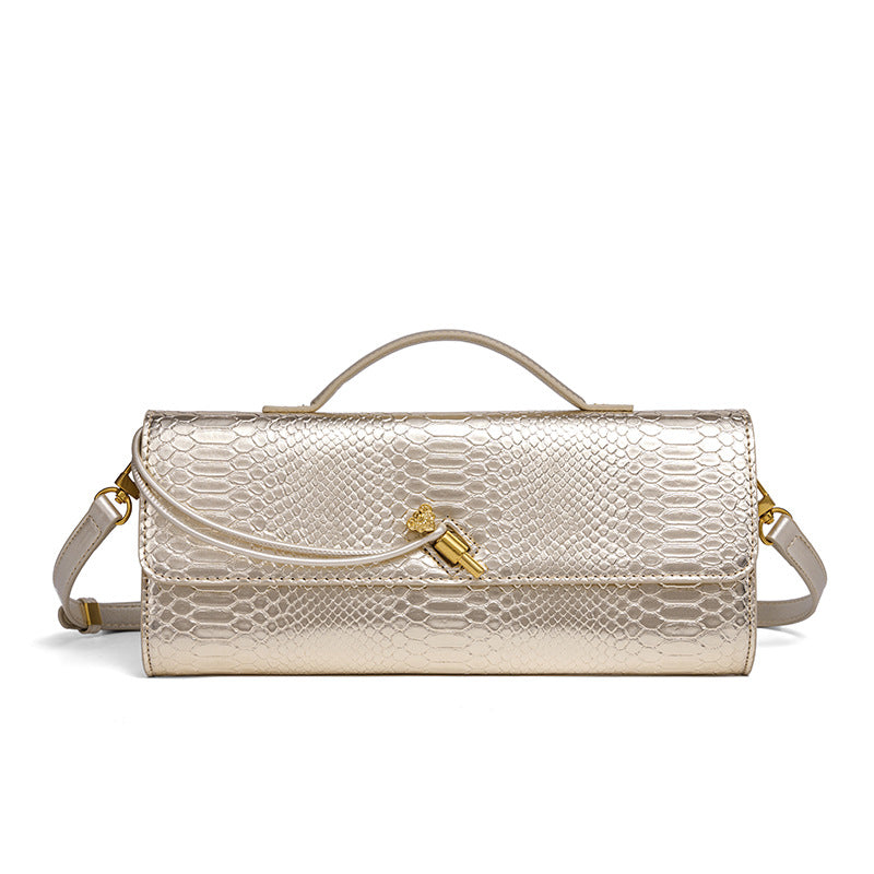 Embossed Snake Print Evening Clutch Kalsten