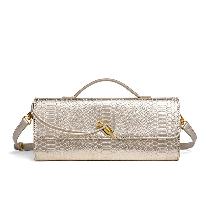 Embossed Snake Print Evening Clutch Kalsten