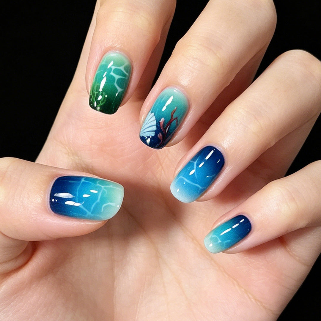 Artistic Ocean-Inspired Nail Art Enhancements Kalsten
