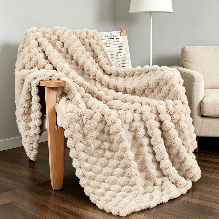 Plush Textured Decorative Throw Blanket