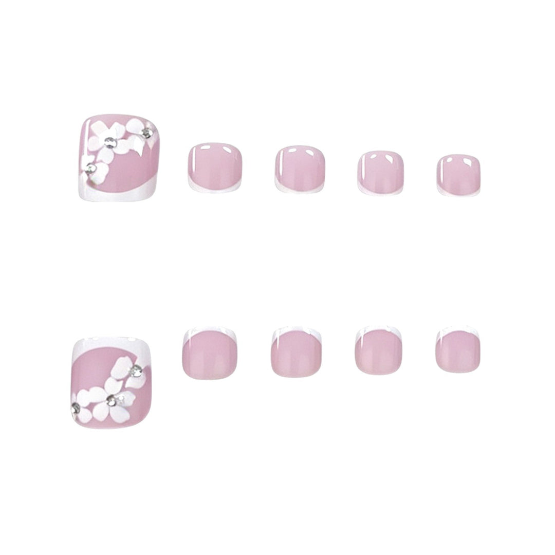 Elegant Floral French Tip Pedicure Kalsten