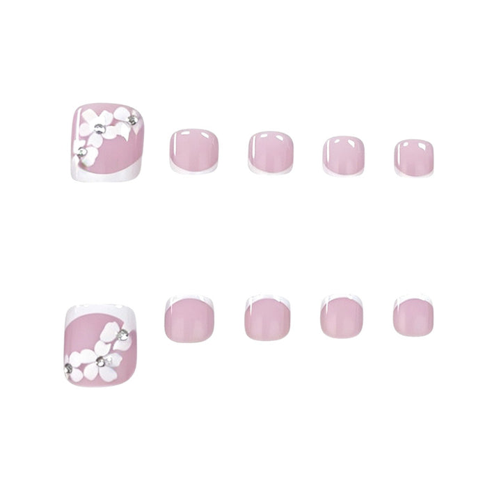 Elegant Floral French Tip Pedicure Kalsten