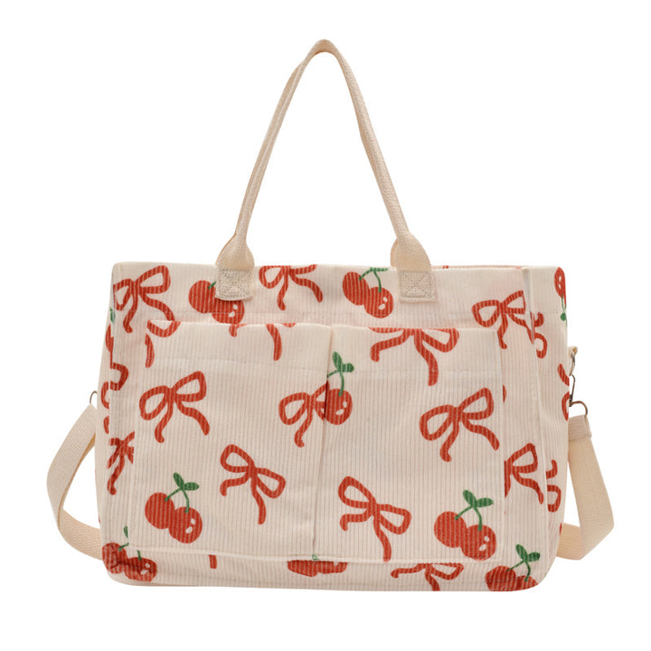Charming Fruit-Print Tote Bag