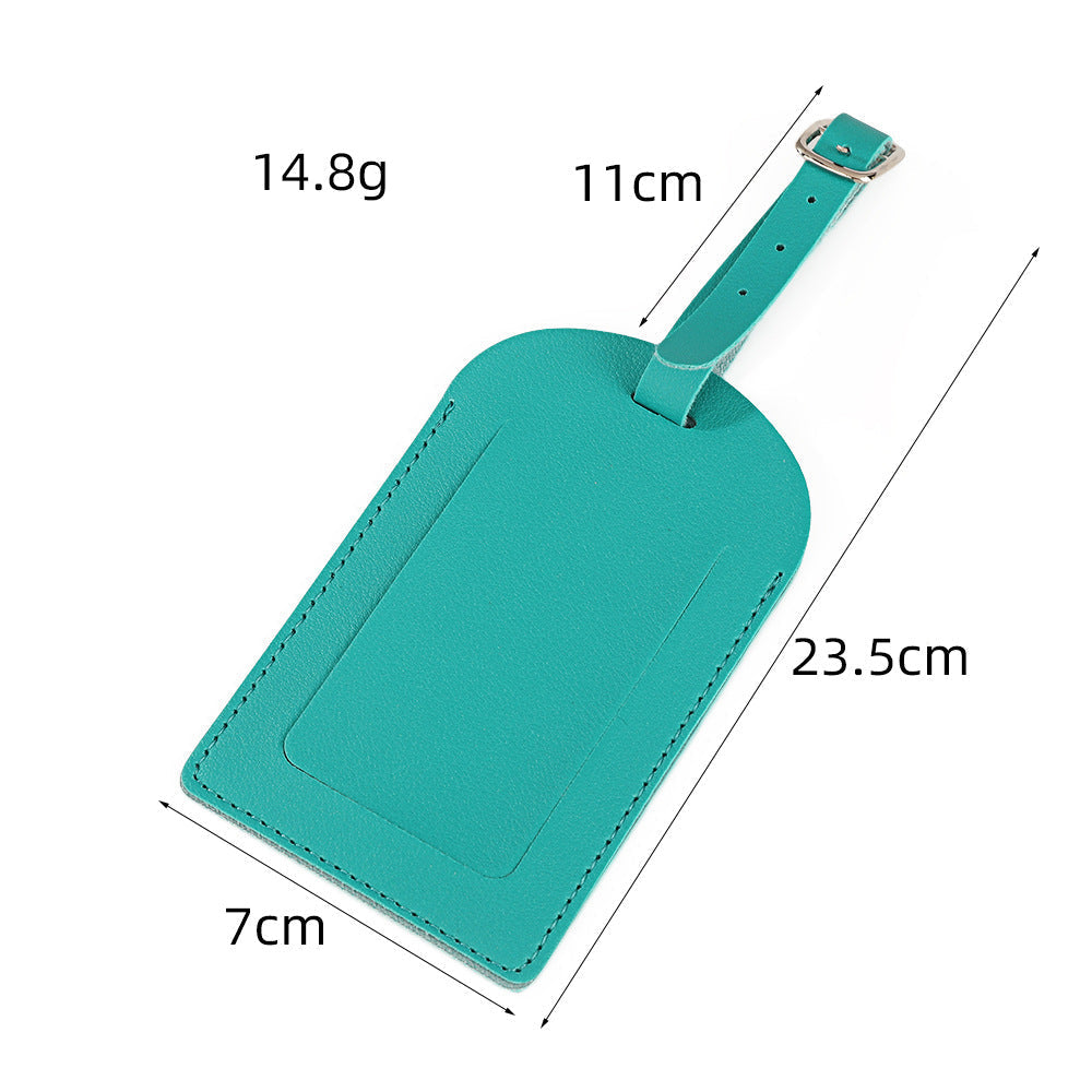 premium vegan leather luggage tag with adjustable buckle and clear ID window Kalsten