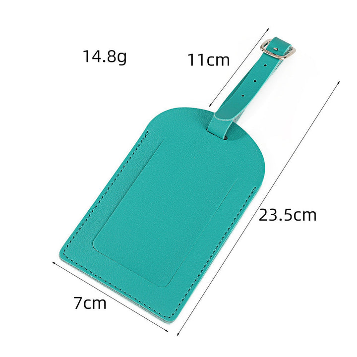 premium vegan leather luggage tag with adjustable buckle and clear ID window Kalsten