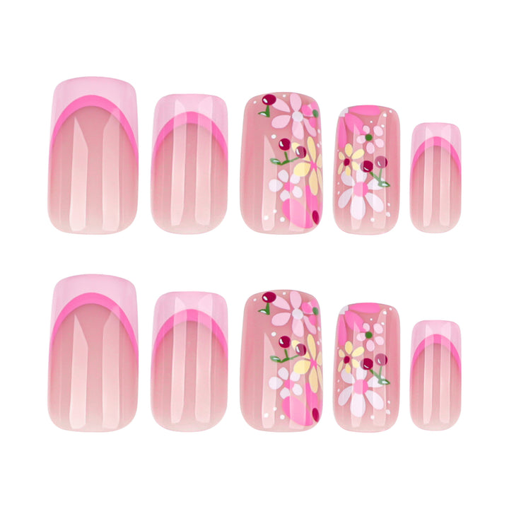 Artful nail design with colorful floral patterns Kalsten