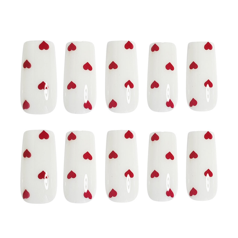 Artistic Heart-Themed Press-On Nail Set Kalsten