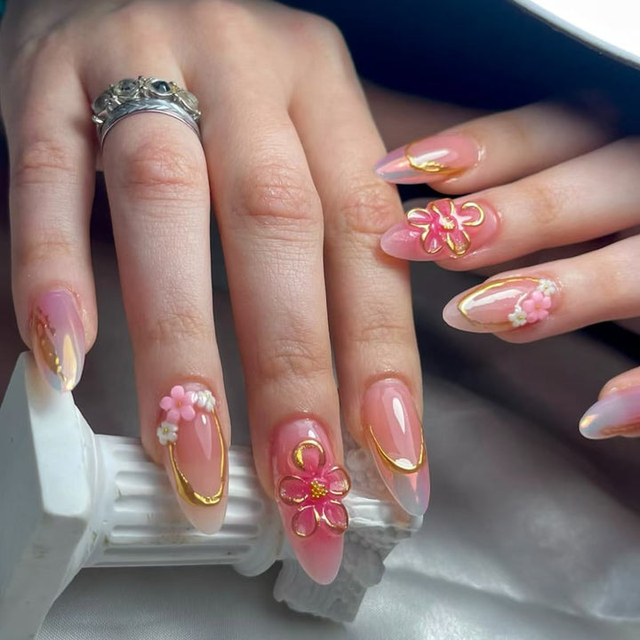 Decorative Floral Press-On Nail Art Set Kalsten
