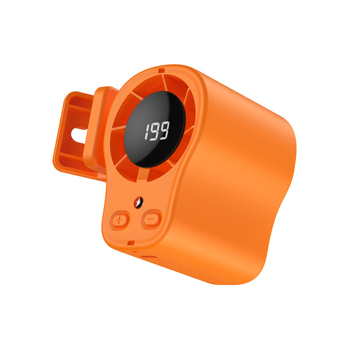 Unisex nan compact rechargeable clip-on waist cooling fan with LED display and adjustable multi-speed Kalsten