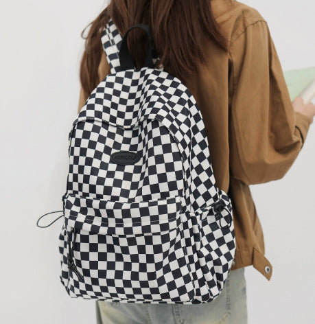 Classic Plaid Pattern School Backpack Kalsten