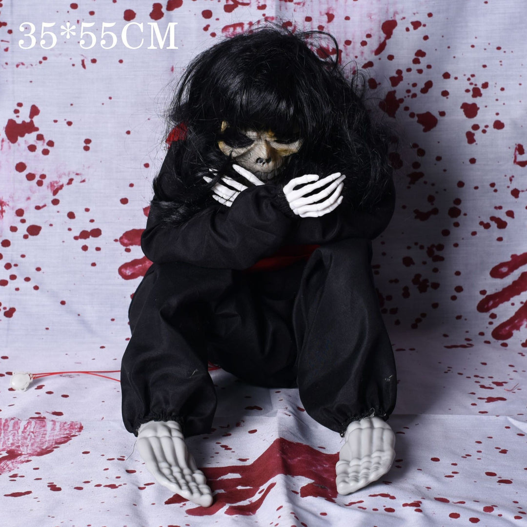 Creepy Sitting Skeleton Doll Kalsten