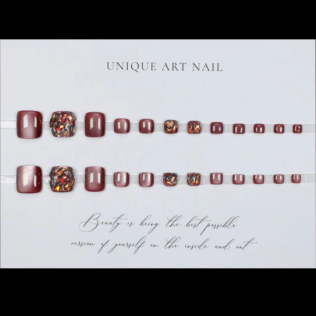 Premium Decorative Press-On Toe Nail Art