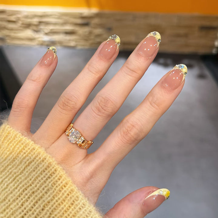 Elegant Press-On Nail Set with Rhinestone and Decorative Tips Kalsten