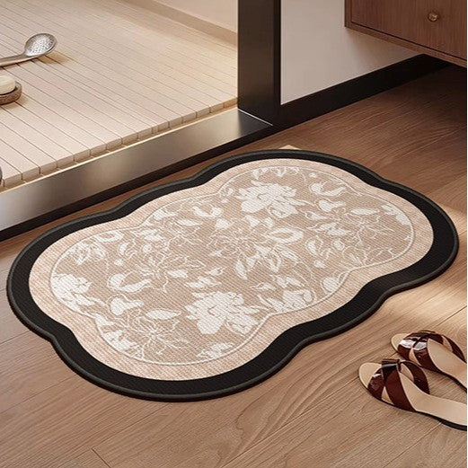 Floral Design Non-Slip Bathroom Mat