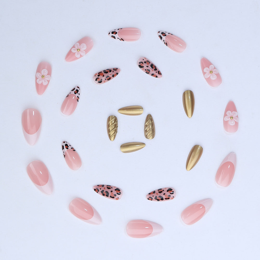 Creative Nail Art Set with Floral and Animal Accents Kalsten