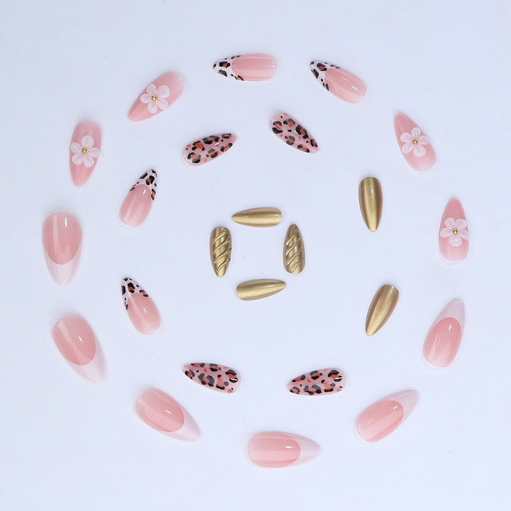 Creative Nail Art Set with Floral and Animal Accents Kalsten