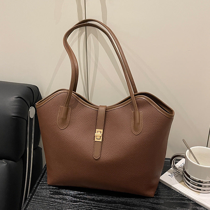 Elegant Textured Leather Tote Bag