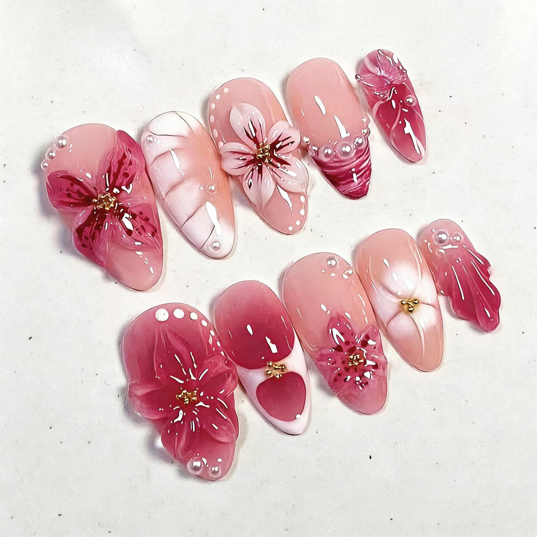 Artistic Floral Press-On Nail Collection kalsten