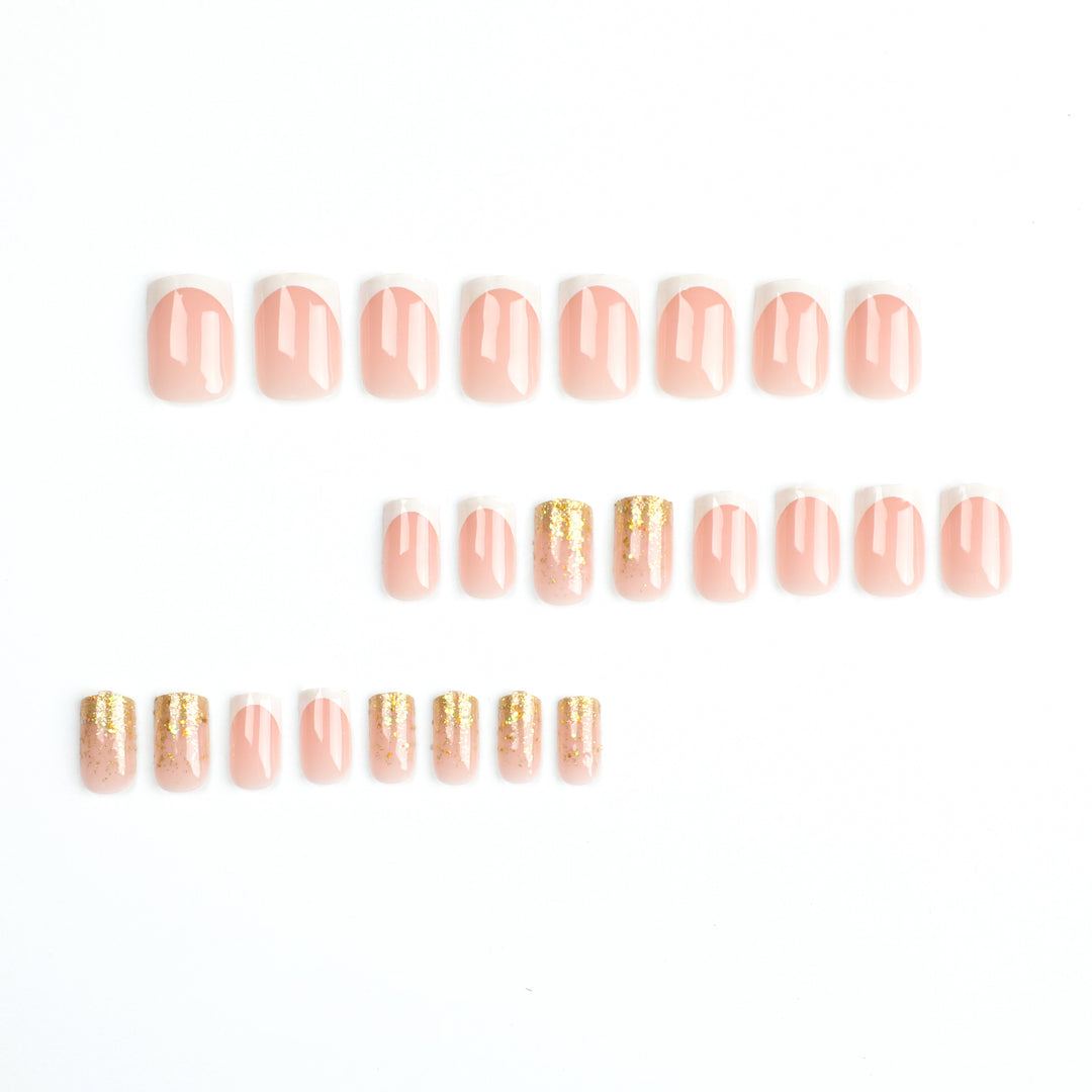Glamorous nail extensions with sparkling accent Kalsten
