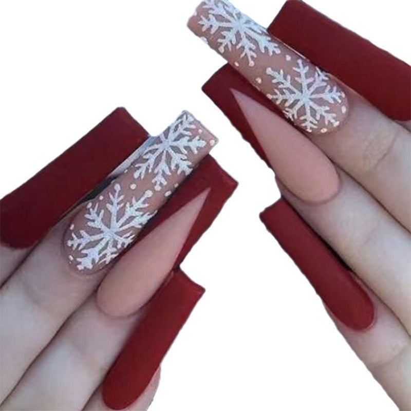 Premium Winter-Themed Press-On Nail Art Extensions