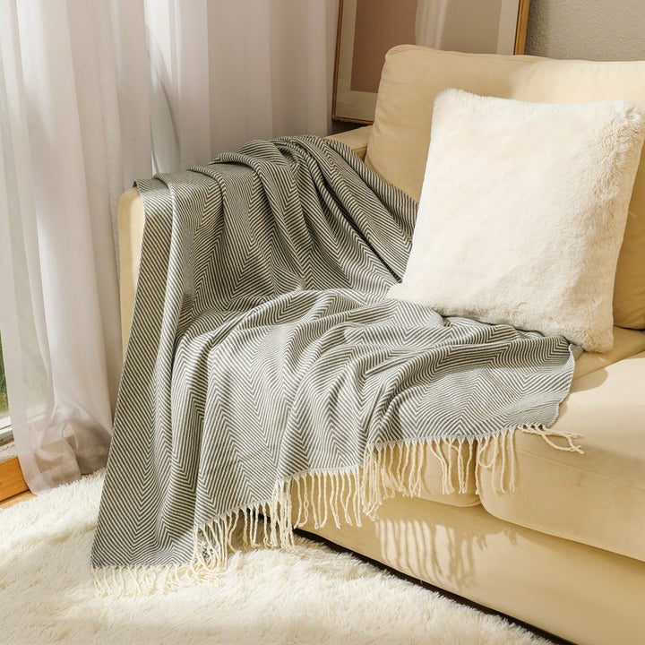 Luxury Herringbone Pattern Throw Blanket Kalsten