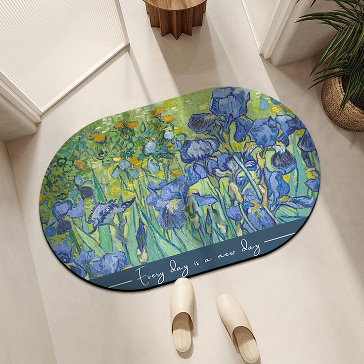 Floral-Themed Decorative Area Mat