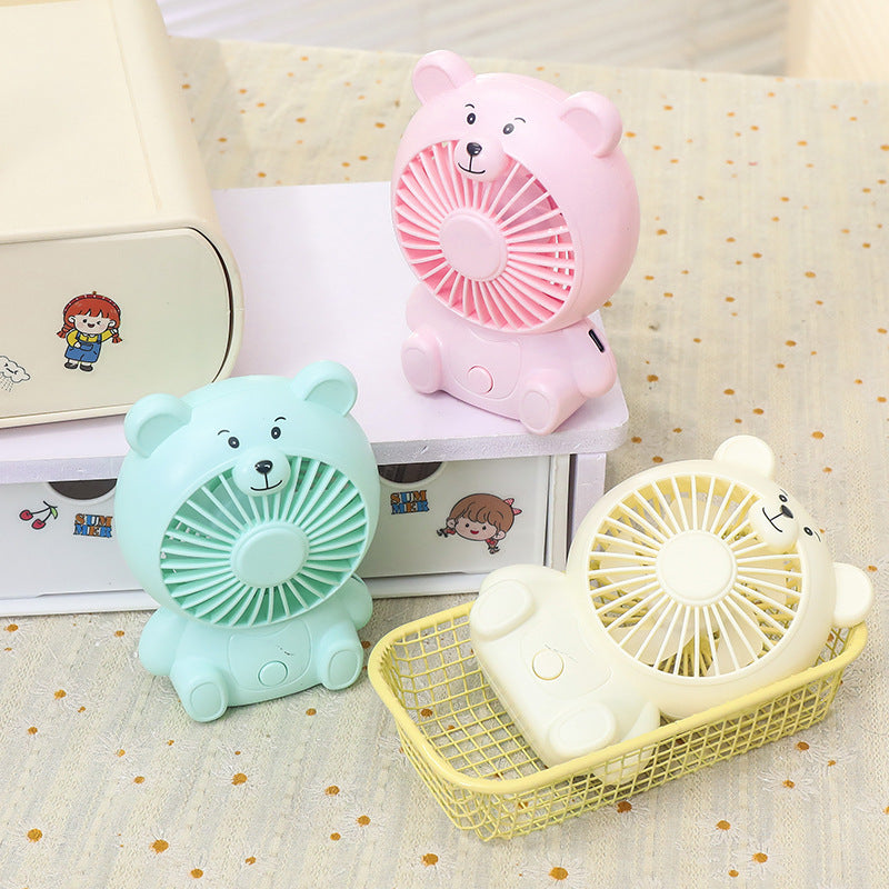 Unisex portable rechargeable table fan in bear shape with USB charging port and quiet motor Kalsten