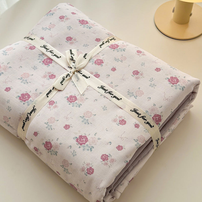 Cotton percale duvet cover and pillowcase set