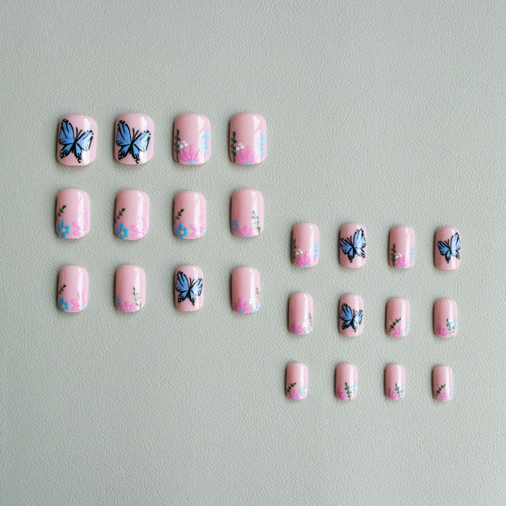 Artistic Floral and Butterfly Nail Art Set