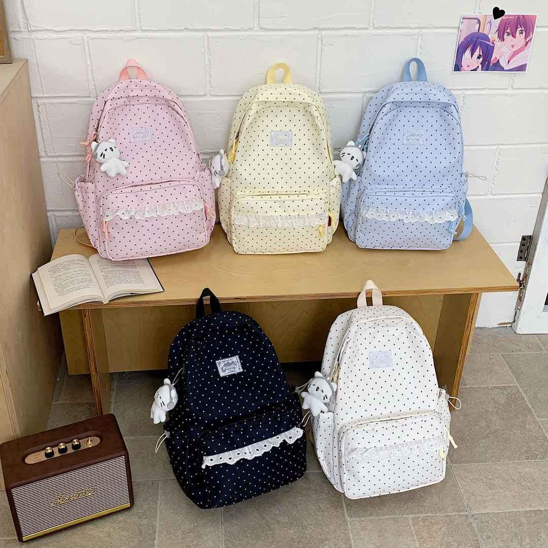 Playful Polka Dot Pattern School Backpack Kalsten