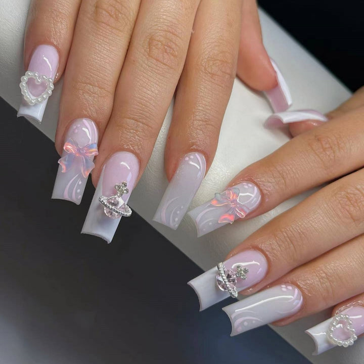 Glamorous 3D Decorated Nail Extensions Kalsten