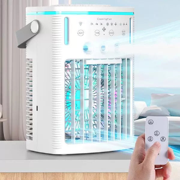 Unisex one-size compact rechargeable microclimate cooler with ambient RGB lighting and carrying handle Kalsten