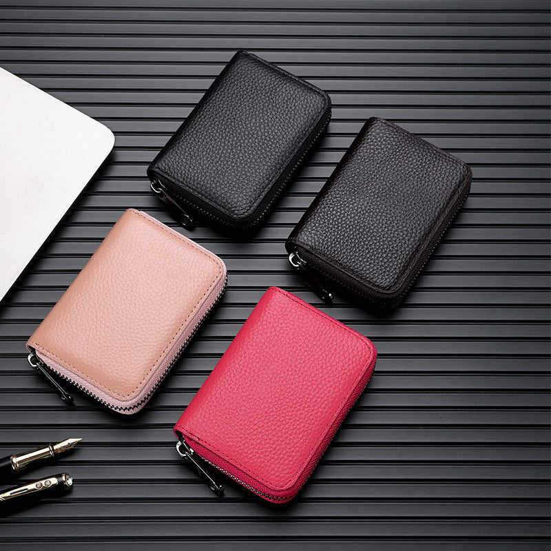Premium Zippered Leather Card Holder