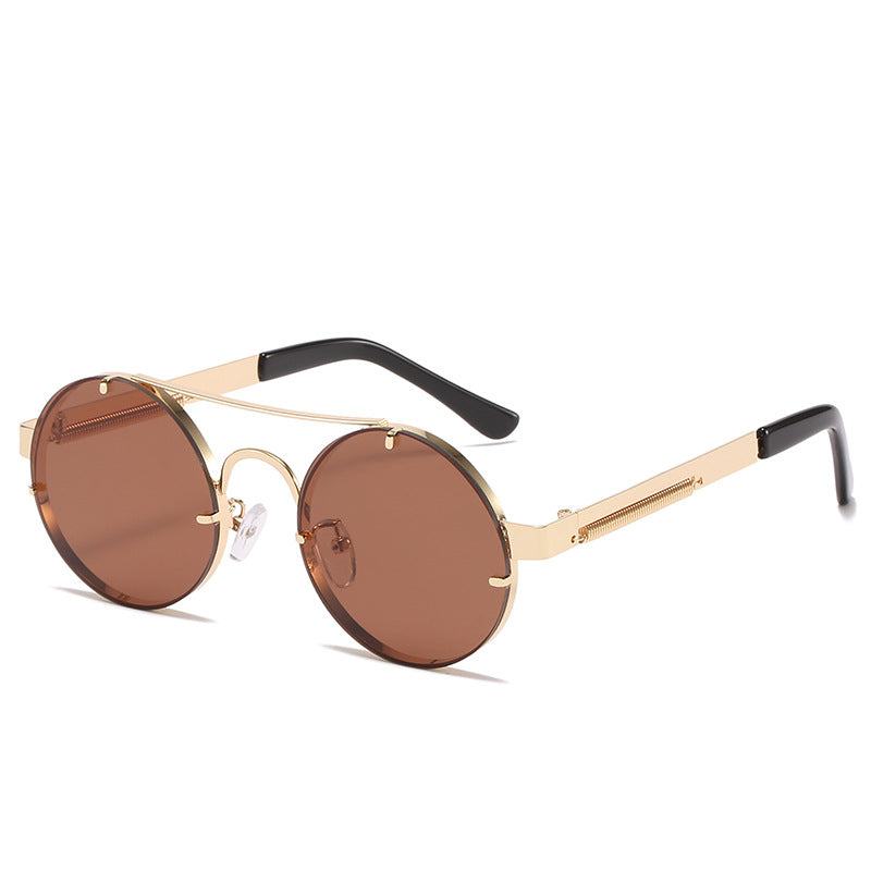 Women's round designer sunglasses with innovative metal frame and protective lenses Kalsten