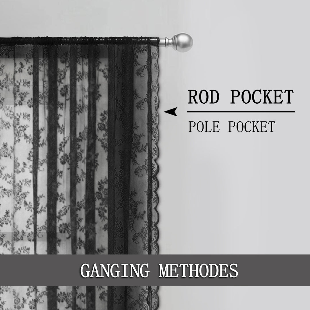 Elegant Floral Lace Window Drapes