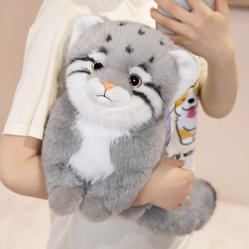 Plush Sitting Exotic Cat Companion with Ultra-Soft Faux Fur and Embroidered Face Kalsten