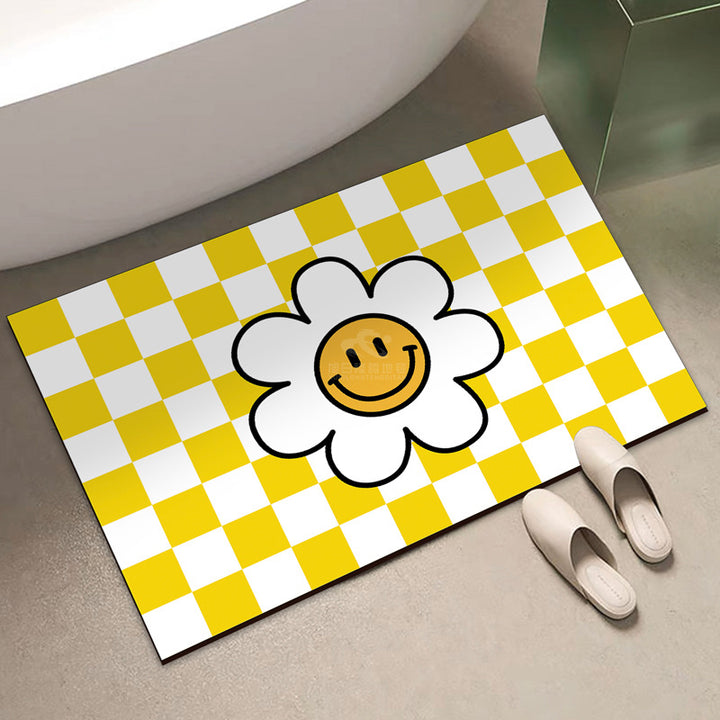 Playful Checkered Bath Mat Kalsten