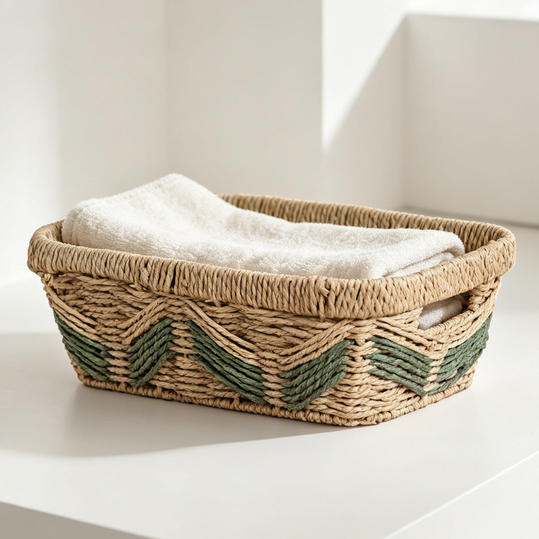 Handmade storage basket with decorative pattern Kalsten