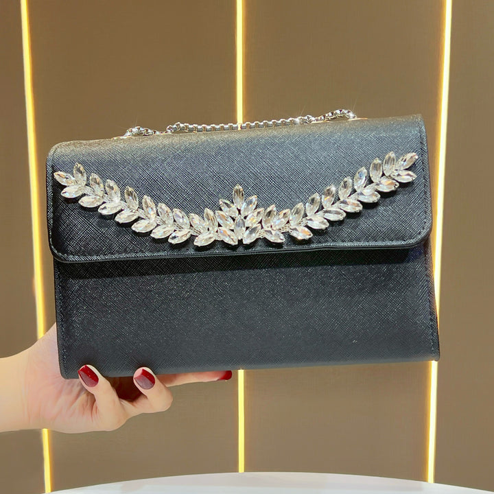 Crystal-Embellished Evening Bag