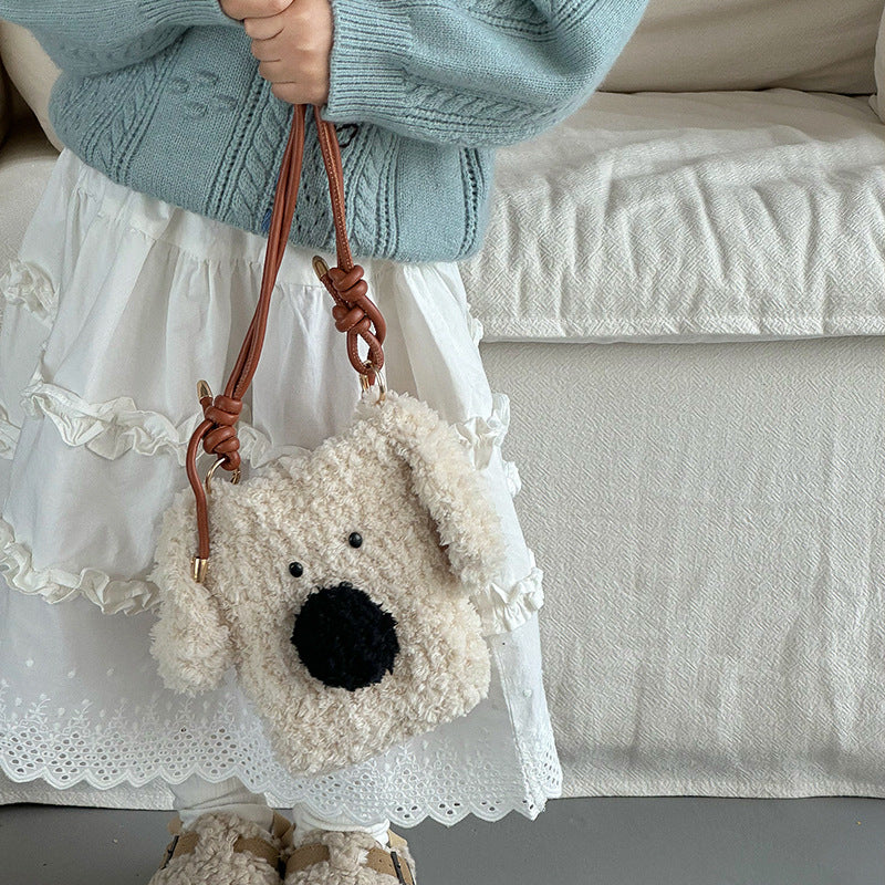 Cute Dog-Themed Plush Crossbody Bag