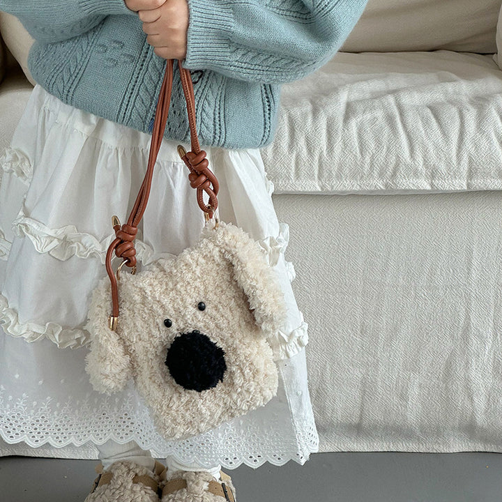 Cute Dog-Themed Plush Crossbody Bag