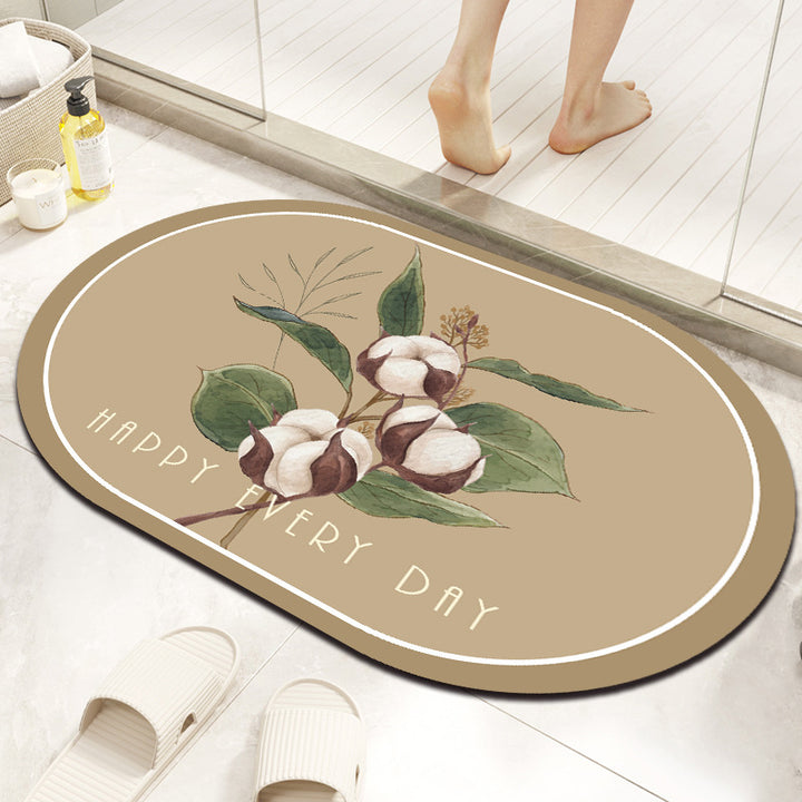 Elegant Marble-Themed Bath Mat Kalsten