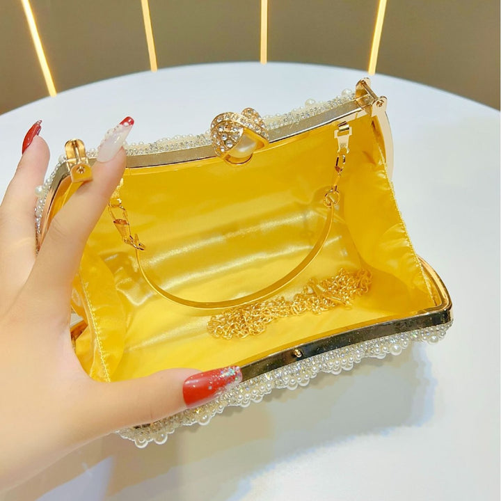 Pearl-Embellished Evening Clutch