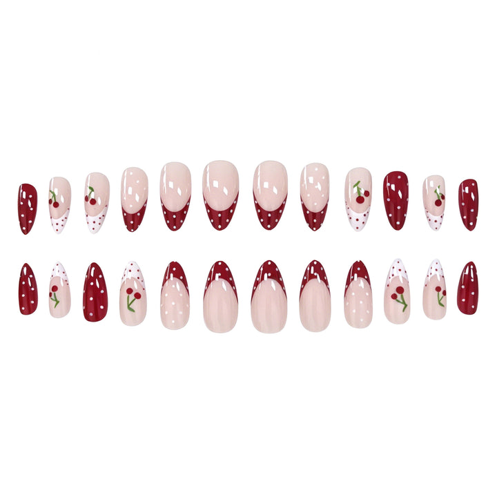 Cherry-Themed Acrylic Nail Art Enhancements Kalsten