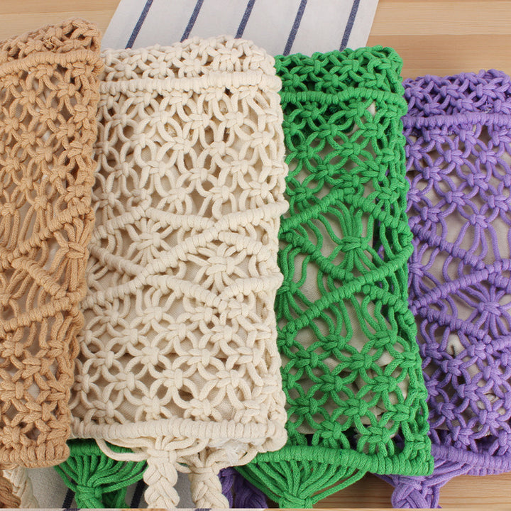 Hand-knitted tote bag with geometric patterns Kalsten